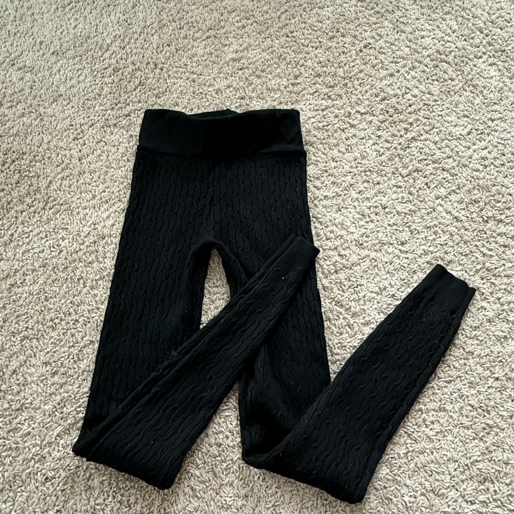 Cotton knit Black Leggings